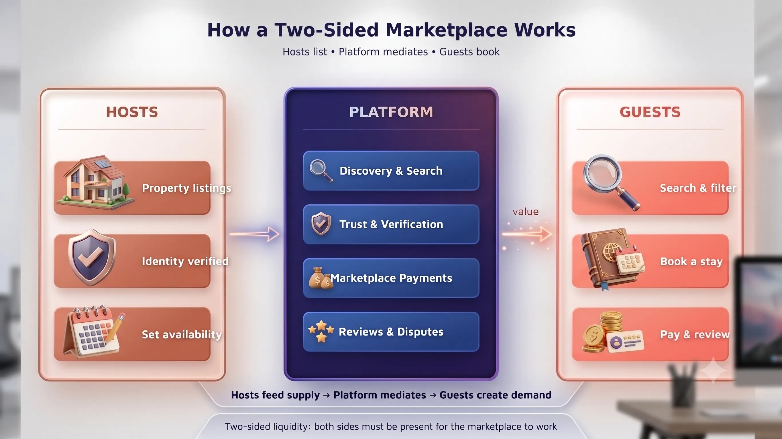 Comparison chart of three paths to build an Airbnb-like marketplace showing cost, time, and customization tradeoffs